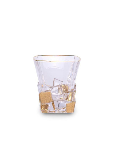 Чаша за уиски Bohemia 1845 Crack Golden Ice 310ml, 6 броя