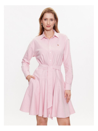 Polo Ralph Lauren Рокля тип риза 211915565001 Розов Regular Fit