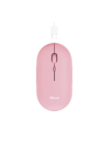 Мишка TRUST Puck Wireless & BT Rechargeable Mouse Pink