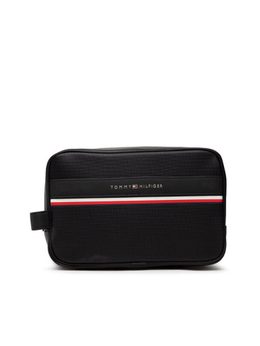 Tommy Hilfiger Несесер Th Stripe Washbag AM0AM10507 Черен