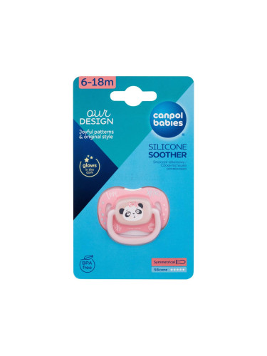 Canpol babies Exotic Animals Silicone Soother Panda 6-18m Биберон за деца 1 бр