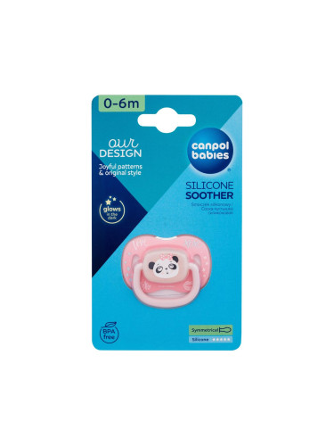 Canpol babies Exotic Animals Silicone Soother Panda 0-6m Биберон за деца 1 бр