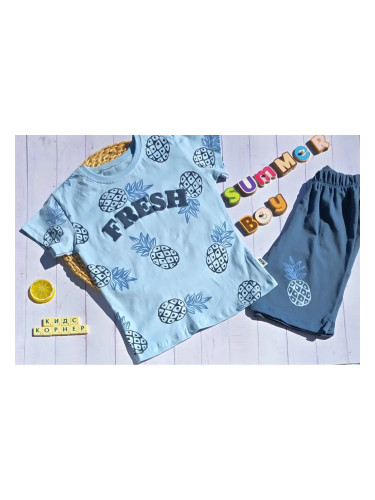 Летен детски комплект за момче Fresh Blue