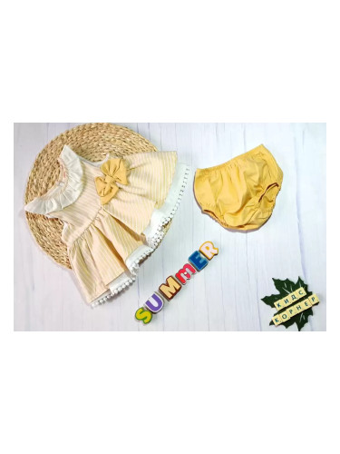 Летен бебешки комплект My Gentle Yellow dress