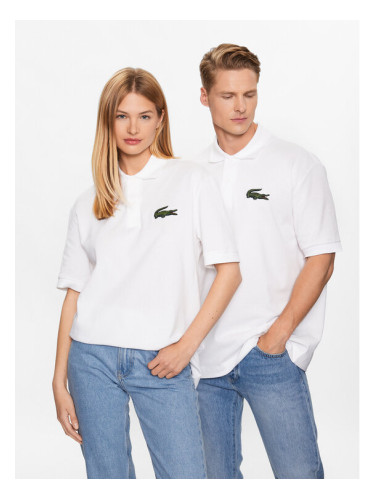 Lacoste Тениска с яка и копчета PH3922 Бял Regular Fit