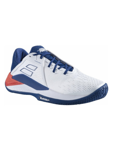 Babolat Propulse Fury 3 All Court Men White/Estate Blue 46,5 Мъжки обувки за тенис
