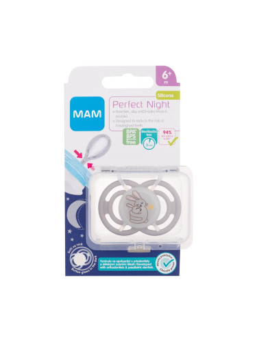 MAM Perfect Night Silicone Pacifier 6m+ Hares Биберон за деца 1 бр