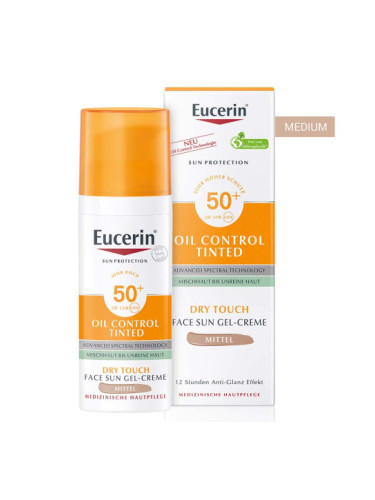 EUCERIN OIL CONTROL SPF 50+ Оцветен гел-крем 50 мл Medium