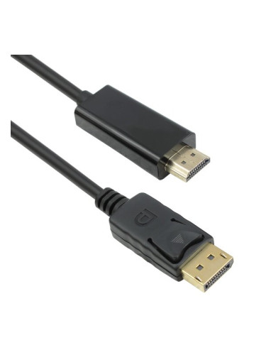 Кабел DeTech DP HDMI M/M, 14+1 cooper, 1.8м, Черен