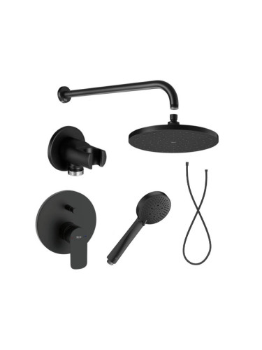 Промо комплект вграден смесител CALA с аксесоари, черен мат