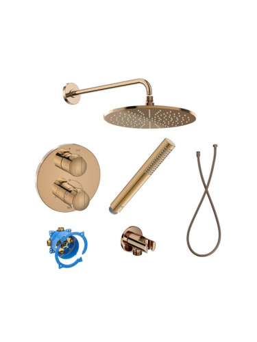 Промо комплект с вграден термостатичен смесител T-1000 с аксесоари, EVERLUX, Rose Gold