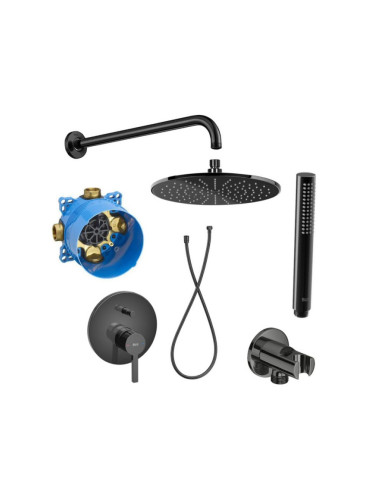 Промо комплект вграден смесител Naia, с аксесоари, EVERLUX, Titanium Black