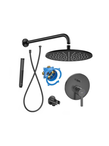 Промо комплект вграден смесител Naia, с аксесоари, EVERLUX, Brushed Titanium Black