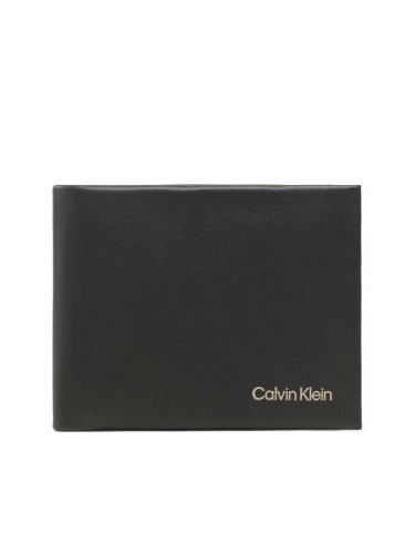 Calvin Klein Голям мъжки портфейл Ck Concise Bifold 6Cc W/Bill K50K510597 Черен