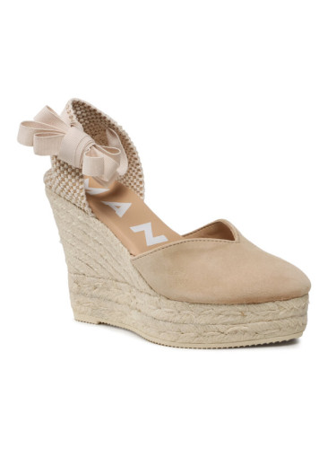 Manebi Еспадрили Heart-Shaped Wedge Espadrilles M 1.1 WH Бежов