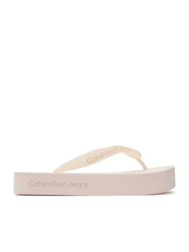 Джапанки Calvin Klein Jeans Beach Sandal Flatform Logo YW0YW01092 Розов