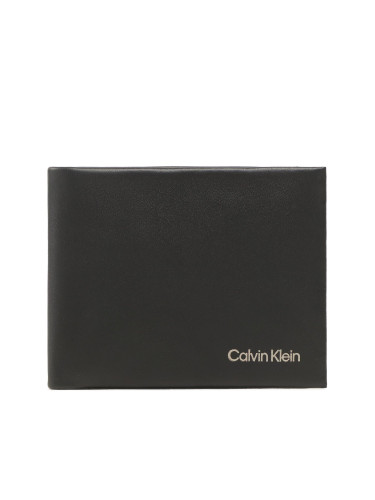 Голям мъжки портфейл Calvin Klein Ck Concise Bifold 6Cc W/Bill K50K510597 Черен
