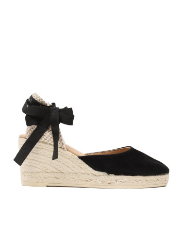 Еспадрили Manebi Soft Suede Low Wedge Espadrilles K 1.0 WL Черен