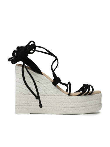 Еспадрили Manebi Lace-Up Wedge Espadrilles L 8.6 WA Черен