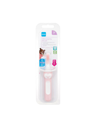 MAM Baby´s Brush Massaging Brush 3m+ Pink Четка за зъби за деца 1 бр