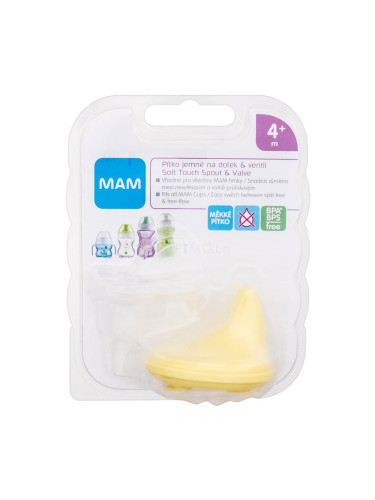 MAM Spout & Valve Soft Touch 4m+ Yellow Чаша за деца 1 бр