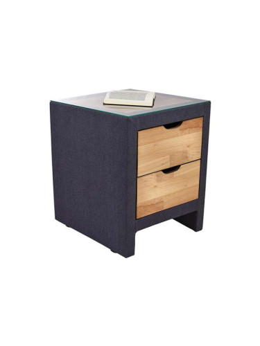 ТАПИЦИРАНО НОЩНО ШКАФЧЕ МАРА 55/45/60h В СИВО И СИНЬО