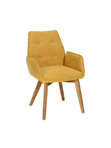 ЖЪЛТ ТРАПЕЗЕН СТОЛ БЕТИНА С ПОДЛАКЪТНИЦИ И МАСИВНИ КРАКА 60/67/90 СМ ДО 120 КГ