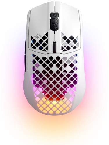  Гейминг мишка SteelSeries - Aerox 3 (2022), безжична, бяла