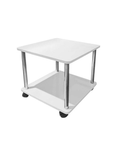 ПАУЛ ПОМОЩНА МАСА НА КОЛЕЛЦА 40/40/41.5h БЯЛО/ХРОМ