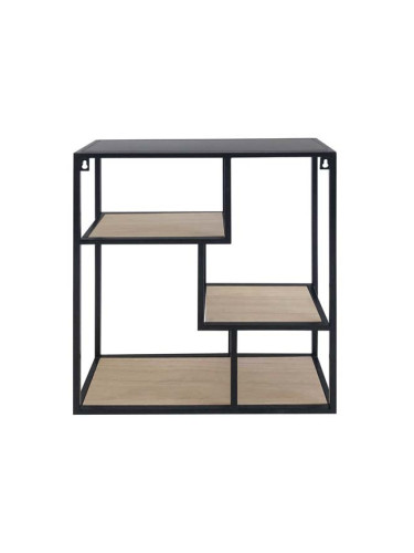 ЕТАЖЕРКА ЗА СТЕНА РЕМУС-2 40/12/50 СМ В ДЪРВЕСНА ТЕКСТУРА И ЧЕРНО