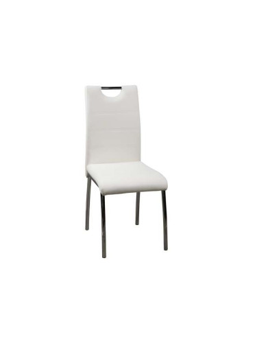 ТРАПЕЗЕН СТОЛ ДЖОШ 44/56/95h С БЯЛА ЕКО КОЖА