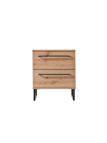 НОЩНО ШКАФЧЕ САРДИНИЯ 45.5/35/54 СМ ДЪБ АРТИСАН И ЧЕРНО