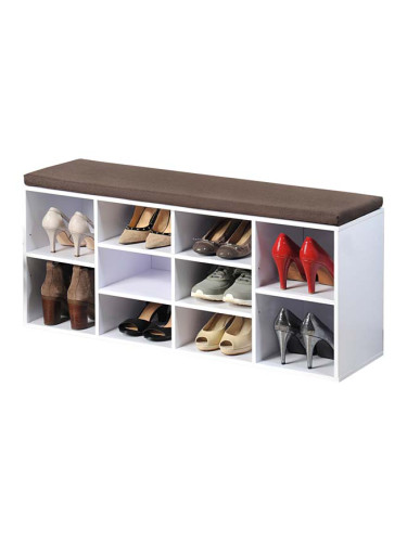  УОЛИ ПОСТАВКА ЗА ОБУВКИ С ВКЛЮЧЕНА ВЪЗГЛАВНИЦА 103.5/48/29.5h БЯЛО 