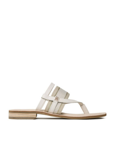 Tommy Hilfiger Джапанки Th Webbing Mule Sandal FW0FW07275 Бял