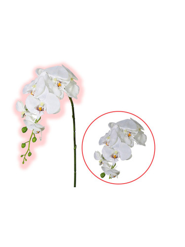 ДЕКОРАТИВНА ОРХИДЕЯ 86СМ БЯЛА