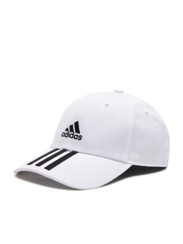 adidas Шапка с козирка Baseball 3-Stripes Twill Cap FQ5411 Бял