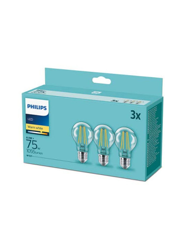 СЕТ 3 БР. LED КРУШКИ 8.5W/E27/2700K