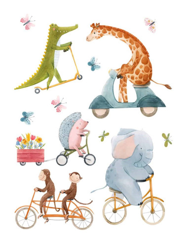 Декоративни стикери за стена Riding Animals Ango