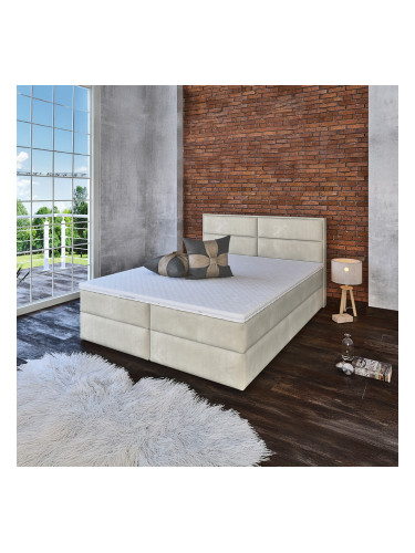 ВЕНЕРА БОКССПРИНГ ЛЕГЛО С ТАБЛА  СЪС 7-ЗОНОВ ТОП МАТРАК БЕЖ 160/200 СМ ДАМАСКА ПИКСИ