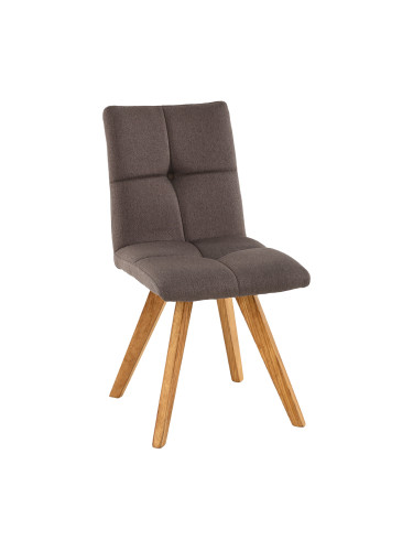 ТАПИЦИРАН ТРАПЕЗЕН СТОЛ ДЕЙВИС 48/59/88 СМ С МАСИВНИ КРАКА И КАФЯВА ДАМАСКА ДО 120 КГ