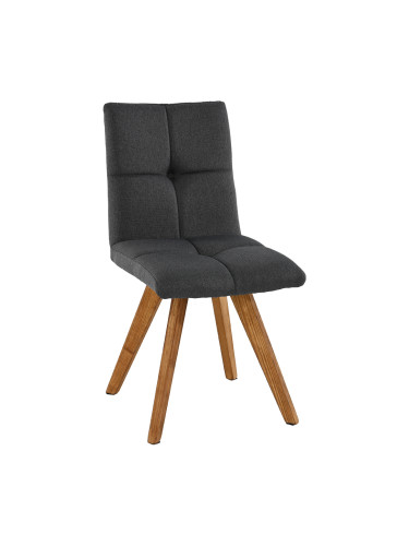 ТАПИЦИРАН ТРАПЕЗЕН СТОЛ ДЕЙВИС 48/59/88 СМ С МАСИВНИ КРАКА И СИВА ДАМАСКА ДО 120 КГ