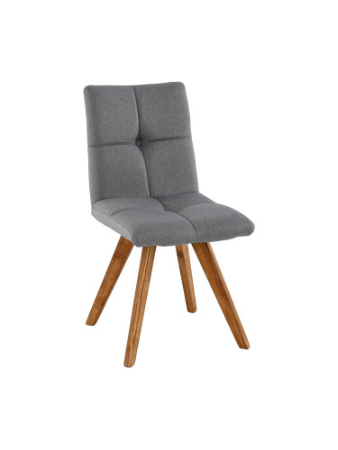 ТАПИЦИРАН ТРАПЕЗЕН СТОЛ ДЕЙВИС 48/59/88 СМ С МАСИВНИ КРАКА И СВЕТЛОСИВА ДАМАСКА ДО 120 КГ