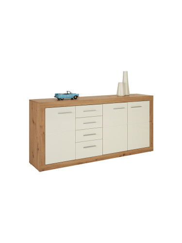 КОМОД МАЛТА 178.6/39.9/86h В ДЪБ АРТИСАН И БЯЛ ЛАК