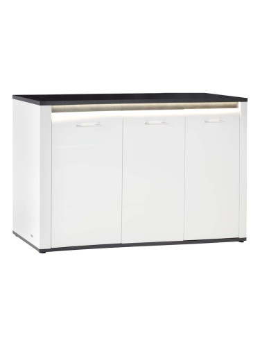 КОМОД АЛАСИО С LED ОСВЕТЛЕНИЕ 156.3/40.5/86.2 СМ В БЯЛ ГЛАНЦ И ТЪМНОСИВО