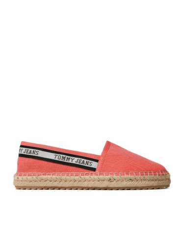 Tommy Jeans Еспадрили Tjw Flatform Webbing Espadrille EN0EN02362 Коралов