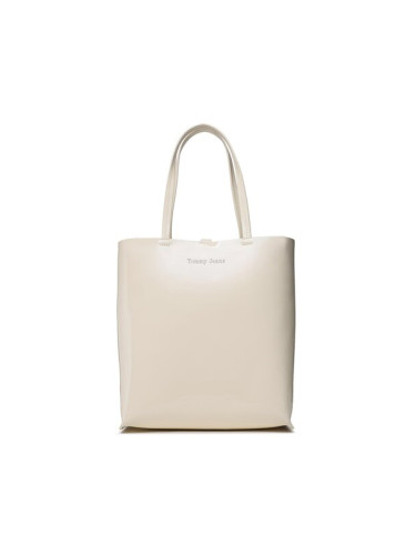 Tommy Jeans Дамска чанта Must North South Patent Tote AW0AW15540 Бежов