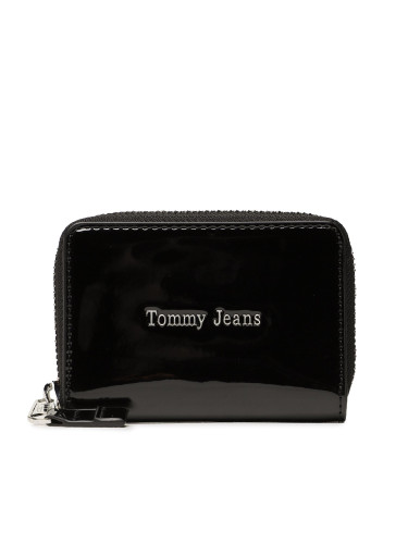 Малък дамски портфейл Tommy Jeans Tjw Must Small Za Patent AW0AW14974 Черен