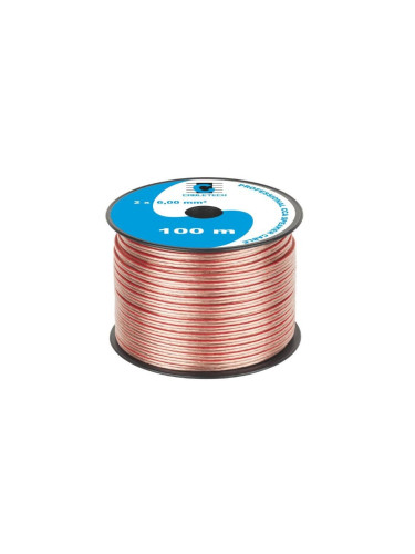 Кабел за тонколони, 2х6mm2, силиконов, прозрачен, KAB0362, Cabletech