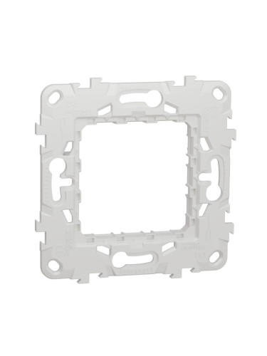 Монтажна рамка, едно гнездо, метална, цвят бял, New Unica, Schneider Electric, NU7002