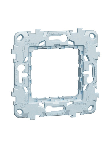 Монтажна рамка, едно гнездо, метална, цвят сив, New Unica, Schneider Electric, NU7002